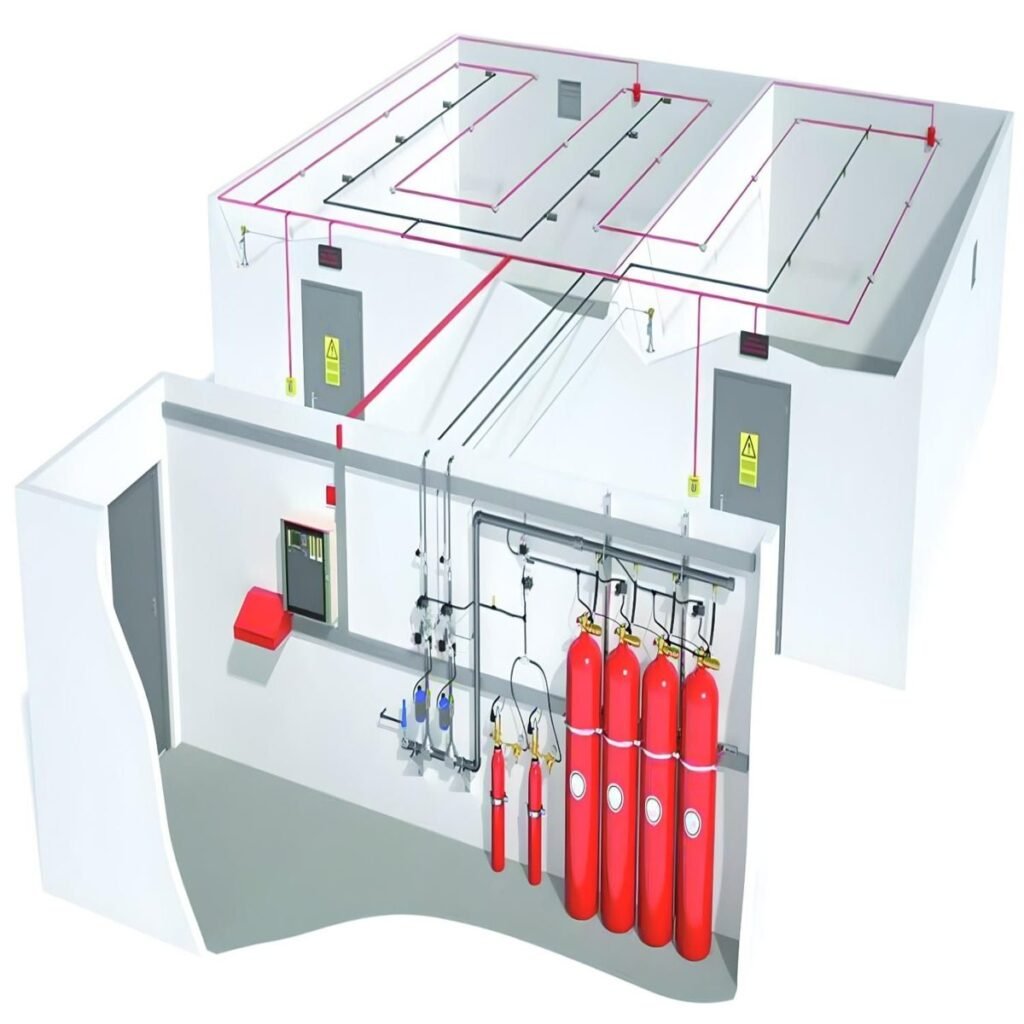 Gas Fire Suppression System for Server Rooms, Panel Rooms and Archives